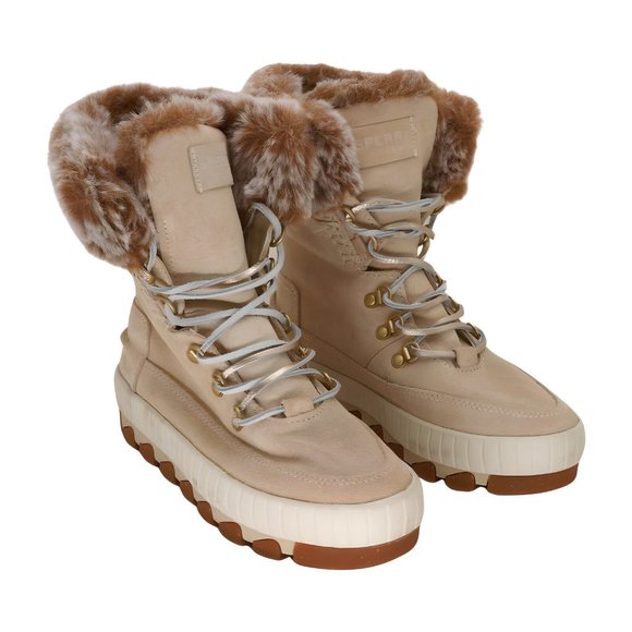 SPERRY Shoes - Sperry Women's Torrent Winter Lace Up Snow Boot, Ivory, Size 8.5